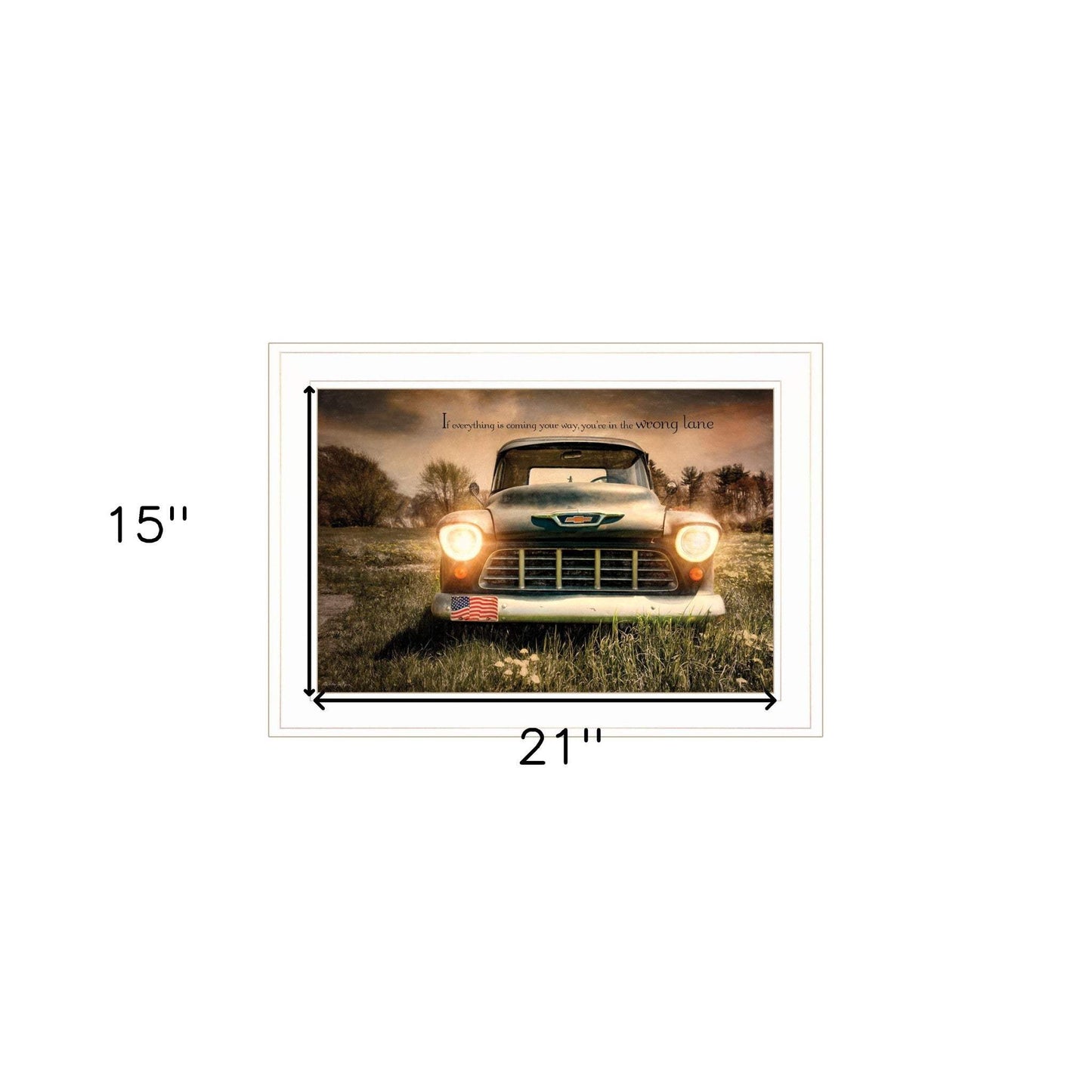 Wrong Lane 1 White Framed Print Wall Art - Homeroots - Flyclothing LLC