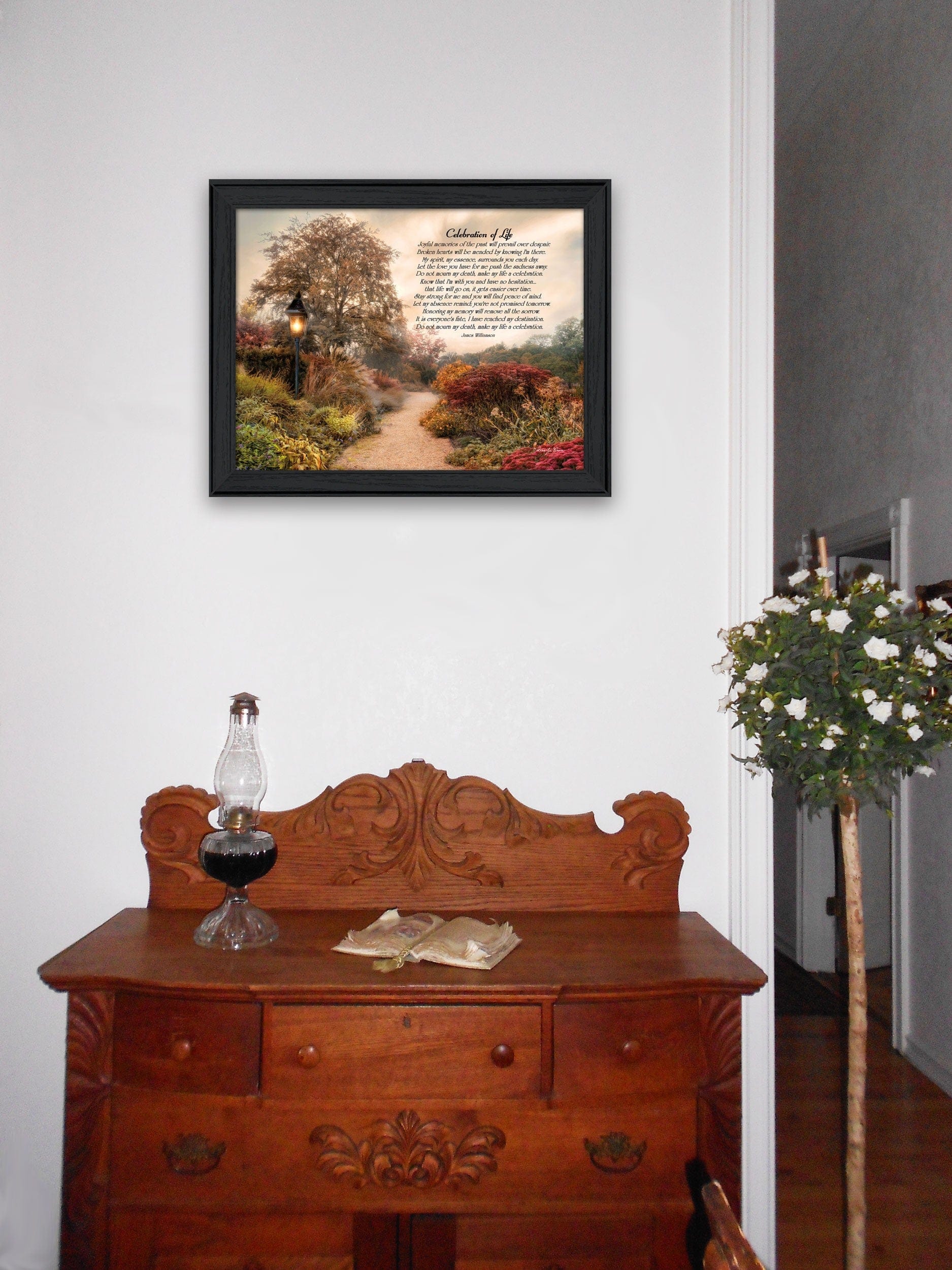 Celebration of Life Black Framed Print Wall Art - Homeroots