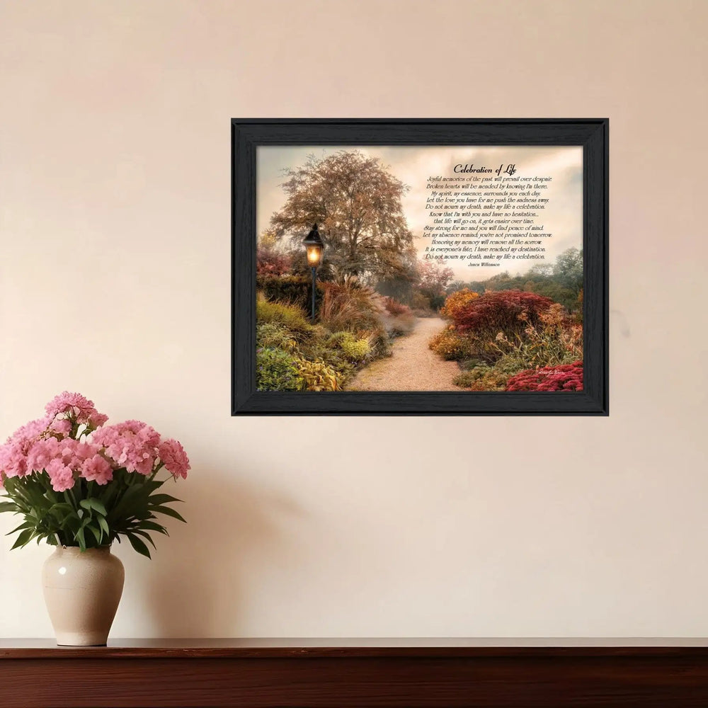 Celebration of Life Black Framed Print Wall Art - Homeroots