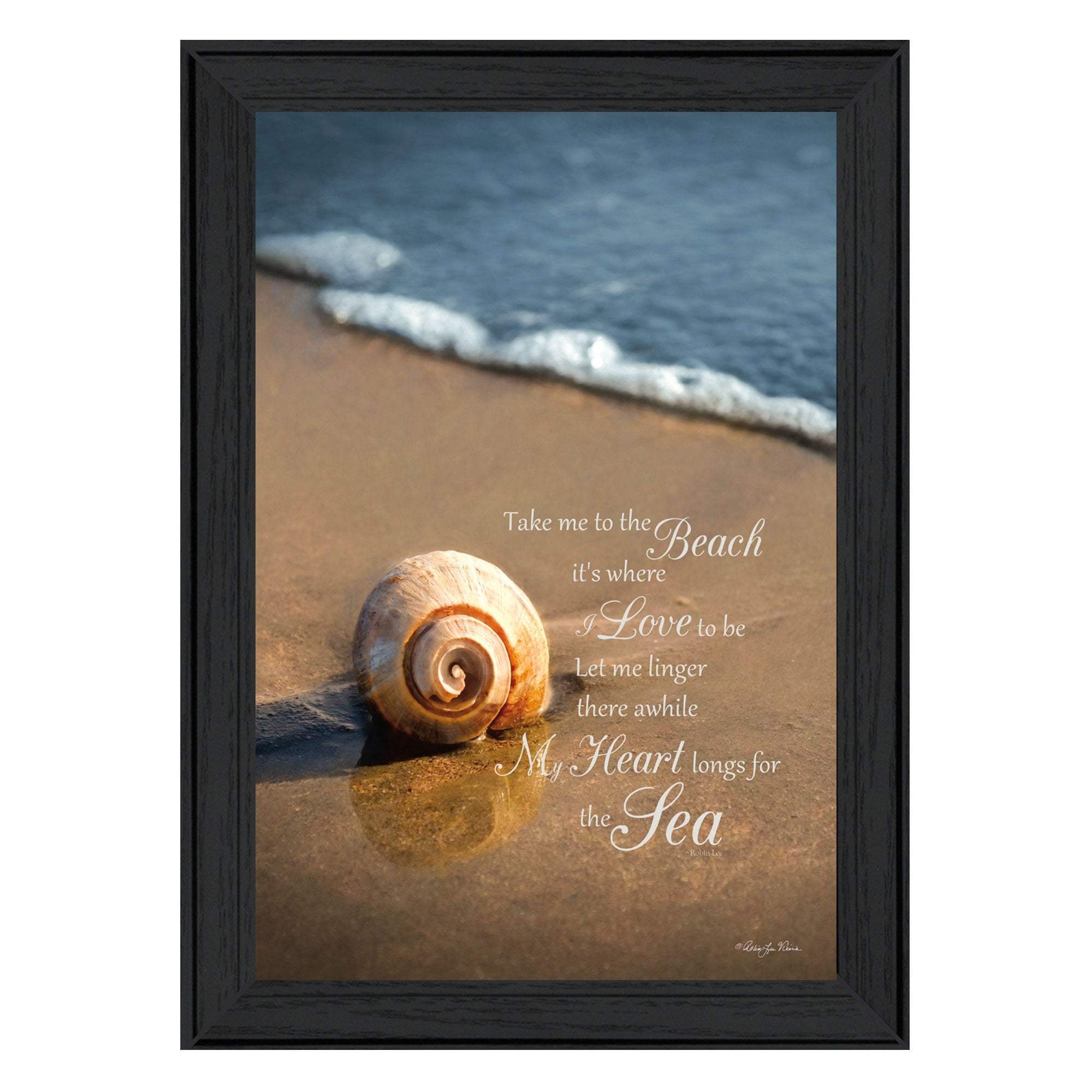 Take Me to the Beach Black Framed Print Wall Art - Homeroots - Flyclothing LLC