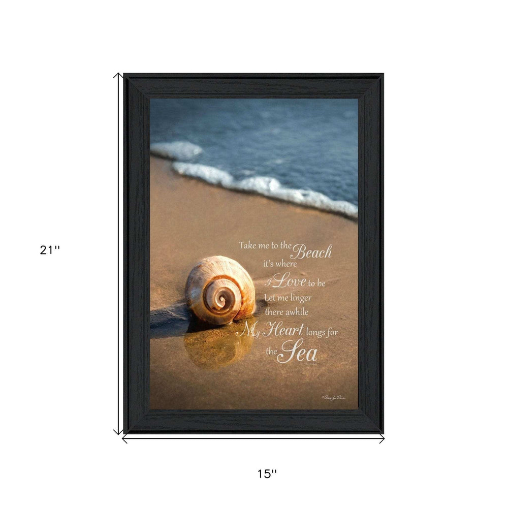 Take Me to the Beach Black Framed Print Wall Art - Homeroots - Flyclothing LLC