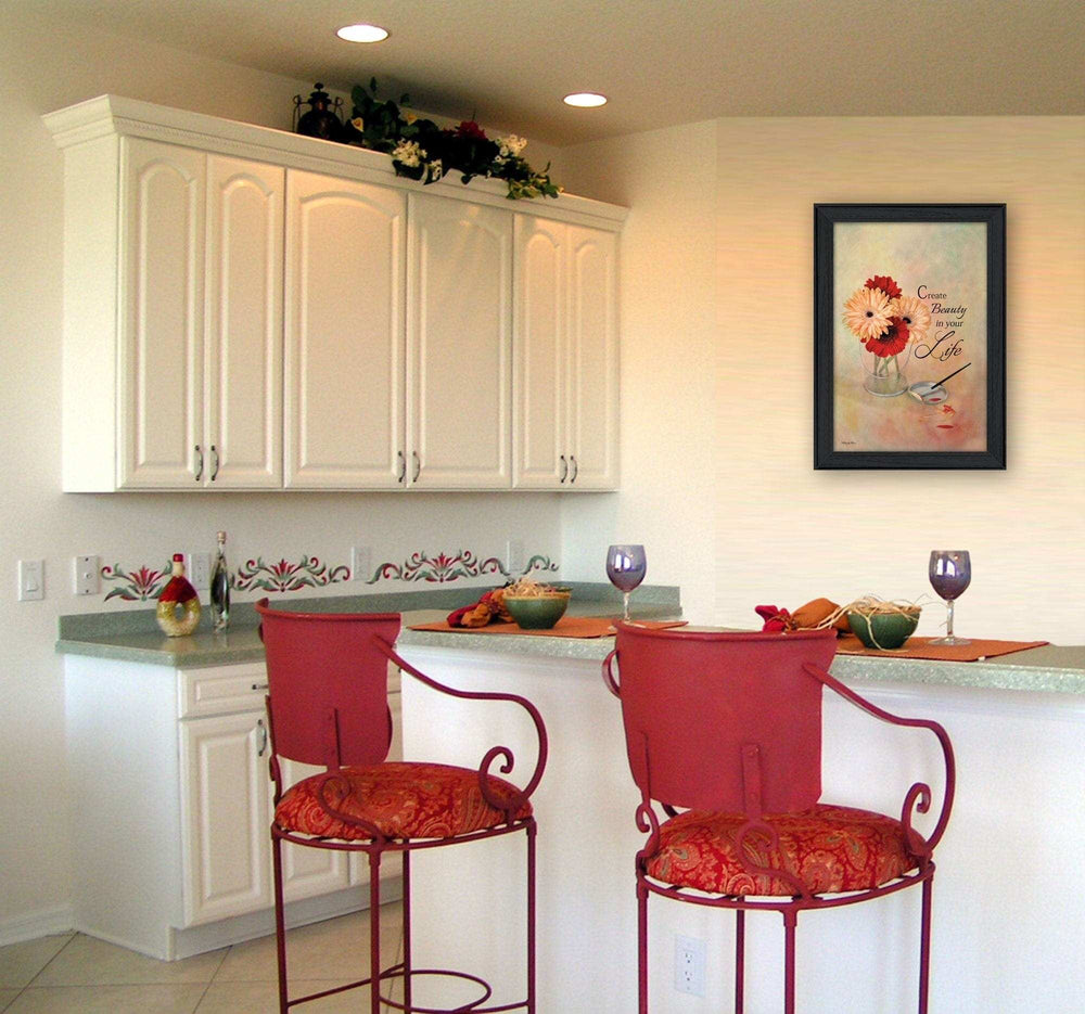 Create Beauty in Your Life Black Framed Print Wall Art - Homeroots - Flyclothing LLC