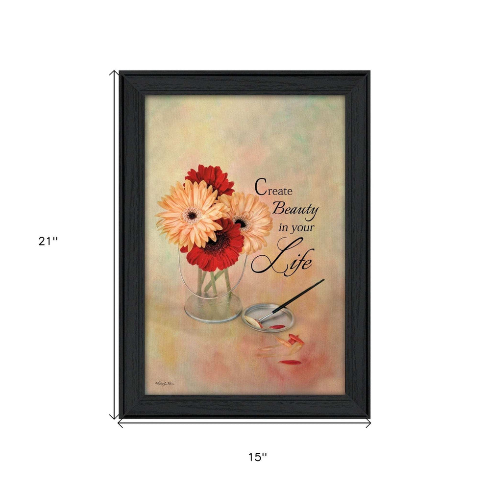 Create Beauty in Your Life Black Framed Print Wall Art - Homeroots - Flyclothing LLC