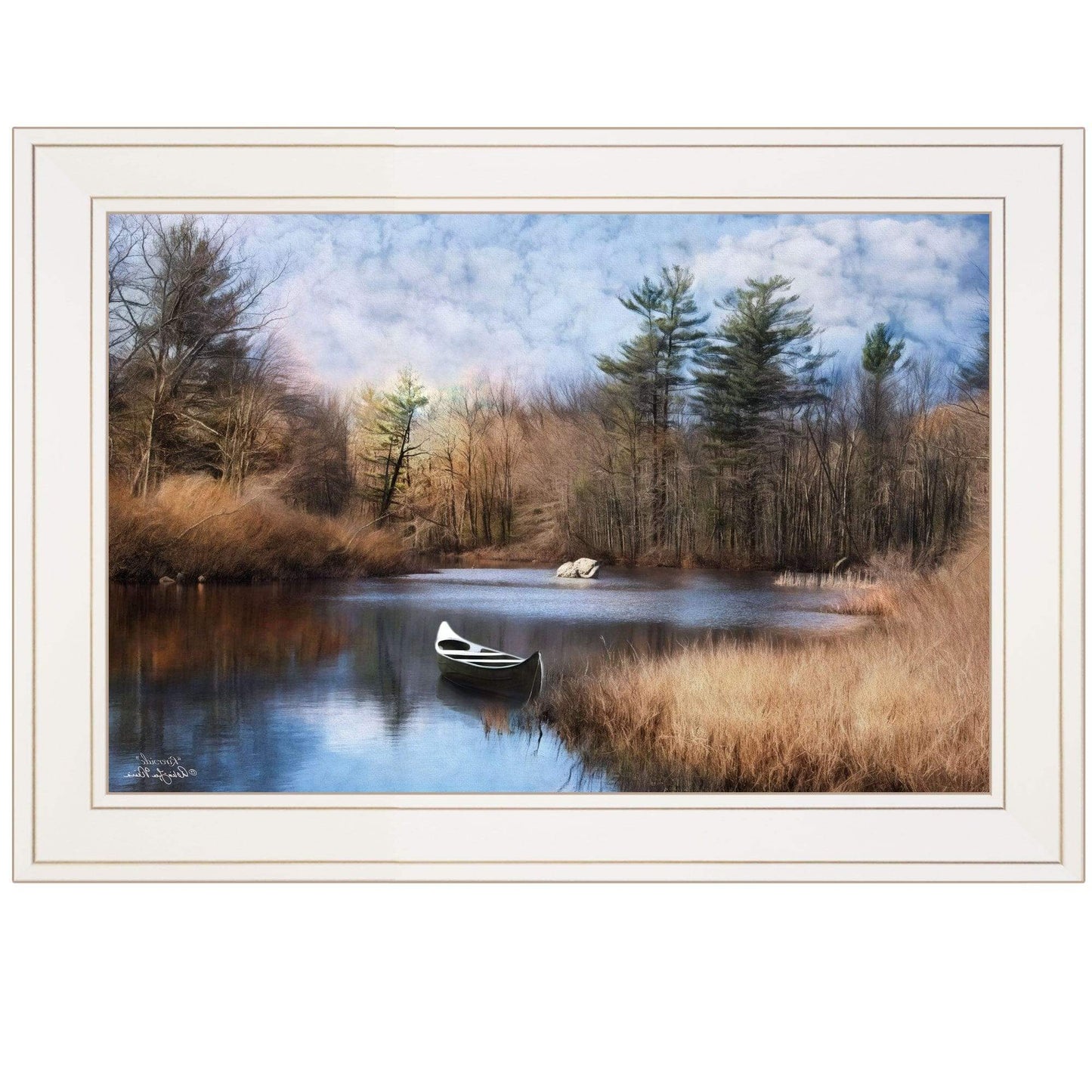 Riverside 1 White Framed Print Wall Art - Homeroots - Flyclothing LLC