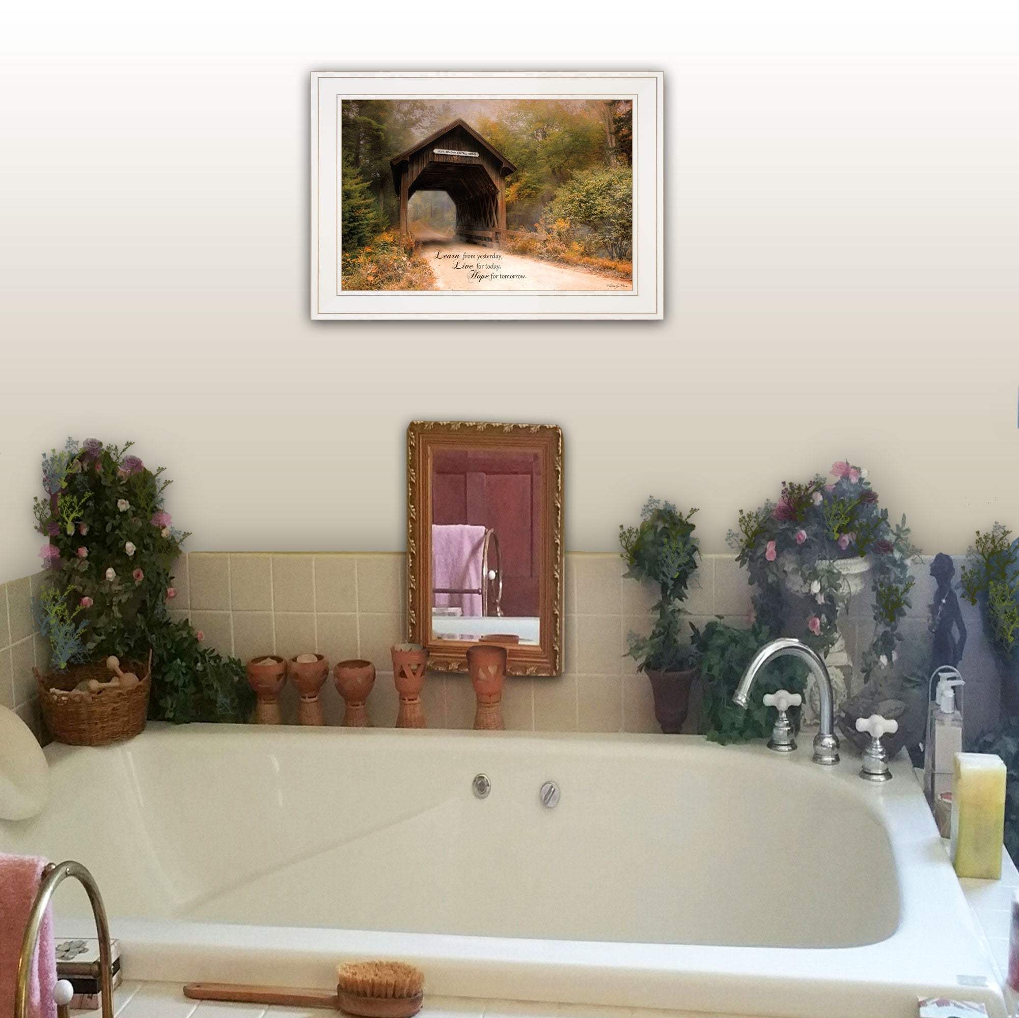 Live for Today 1 White Framed Print Wall Art - Homeroots - Flyclothing LLC