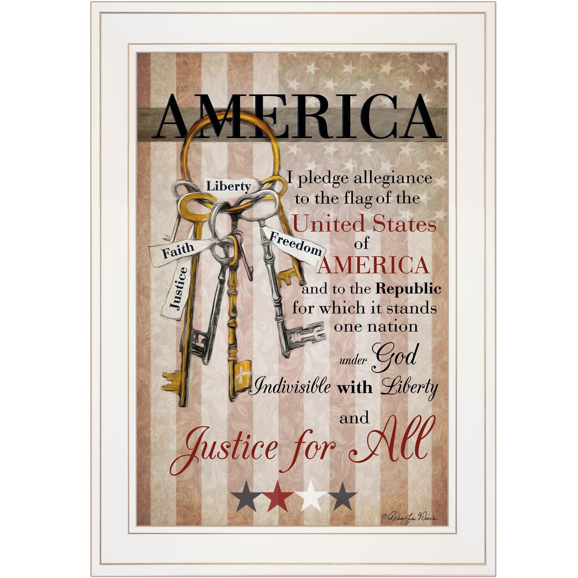The Keys to Freedom 2 White Framed Print Wall Art - Homeroots