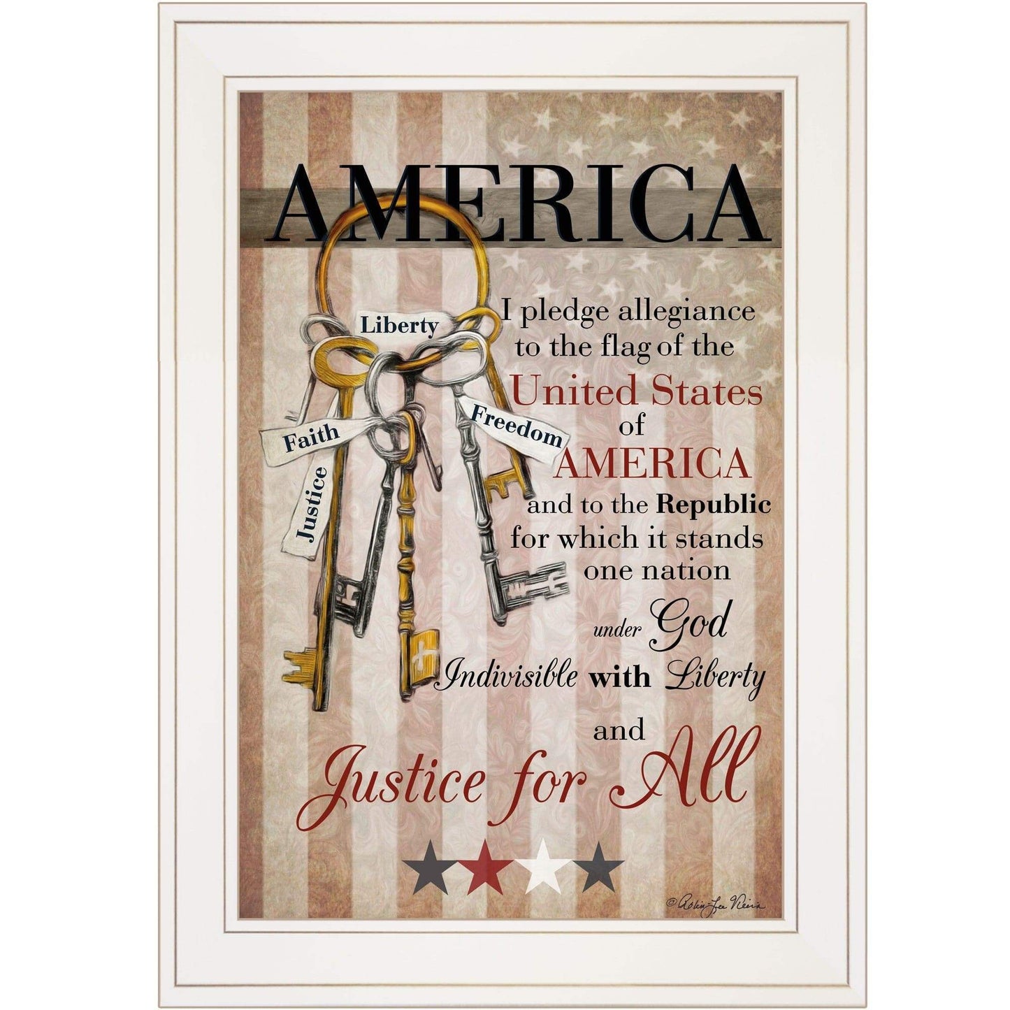 The Keys to Freedom 2 White Framed Print Wall Art - Homeroots - Flyclothing LLC