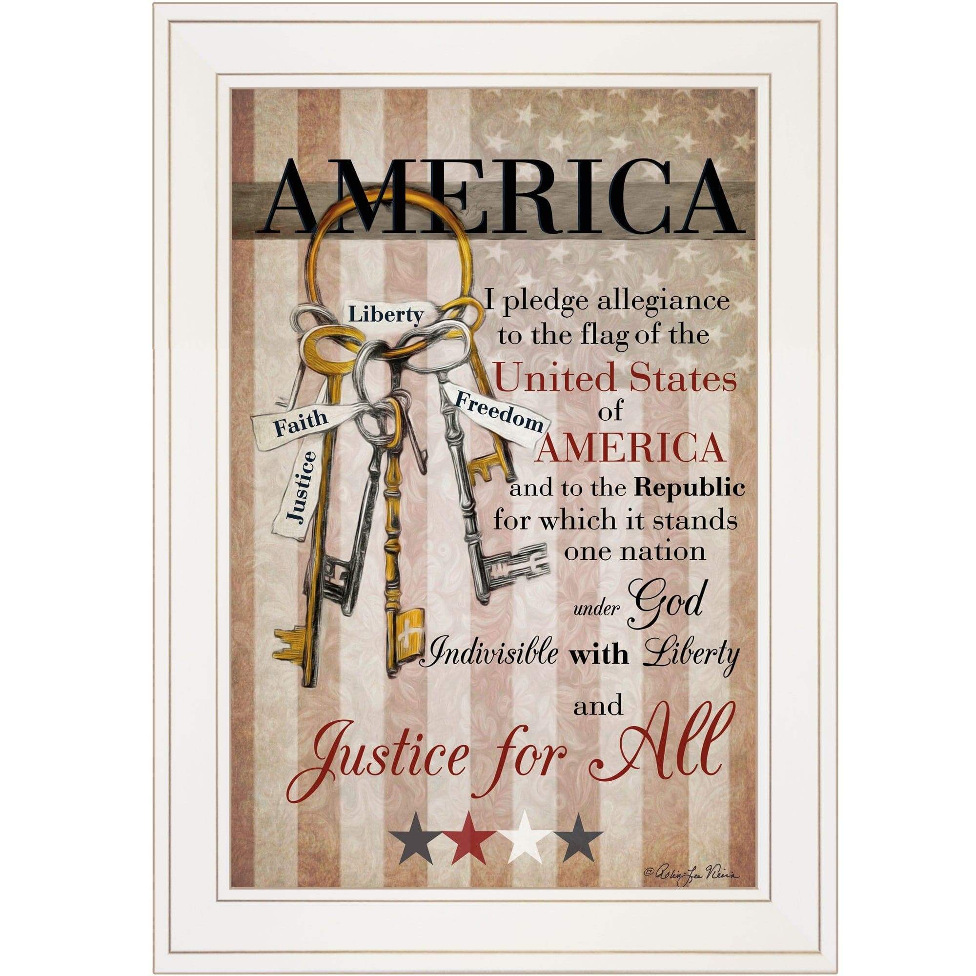 The Keys to Freedom 2 White Framed Print Wall Art - Homeroots - Flyclothing LLC