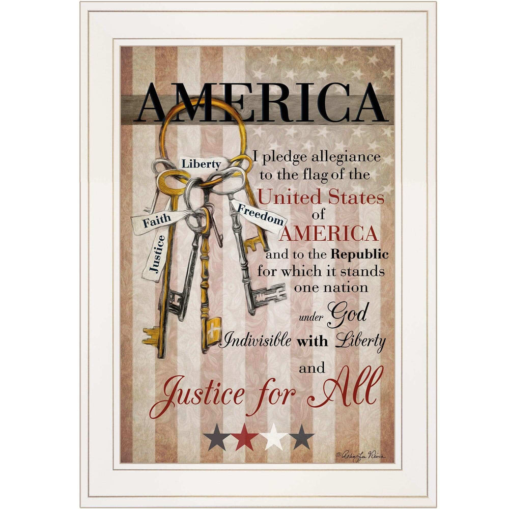 The Keys to Freedom 2 White Framed Print Wall Art - Homeroots - Flyclothing LLC