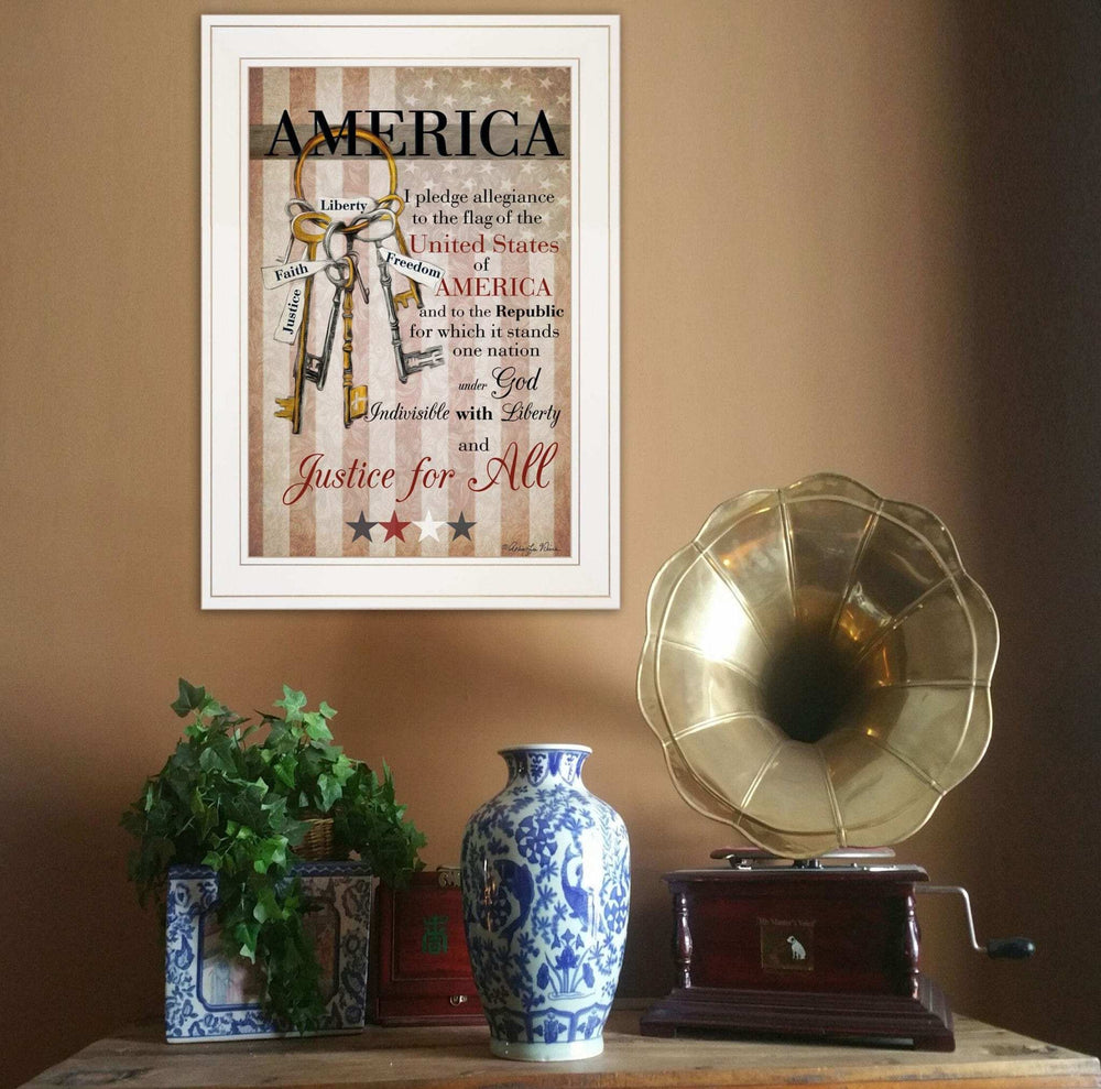 The Keys to Freedom 2 White Framed Print Wall Art - Homeroots - Flyclothing LLC