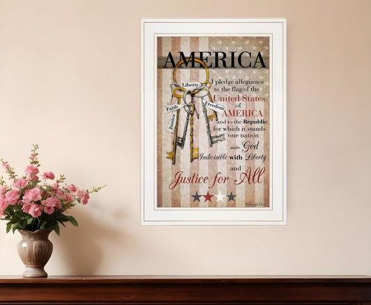 The Keys to Freedom 2 White Framed Print Wall Art - Homeroots