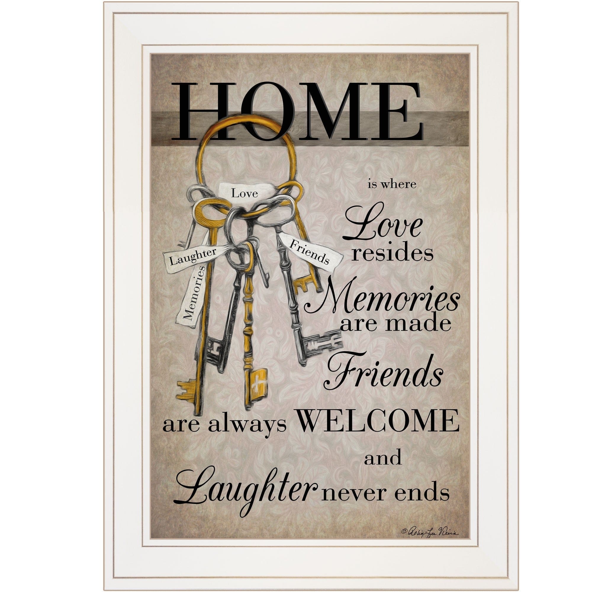 House Keys 1 White Framed Print Wall Art - Homeroots