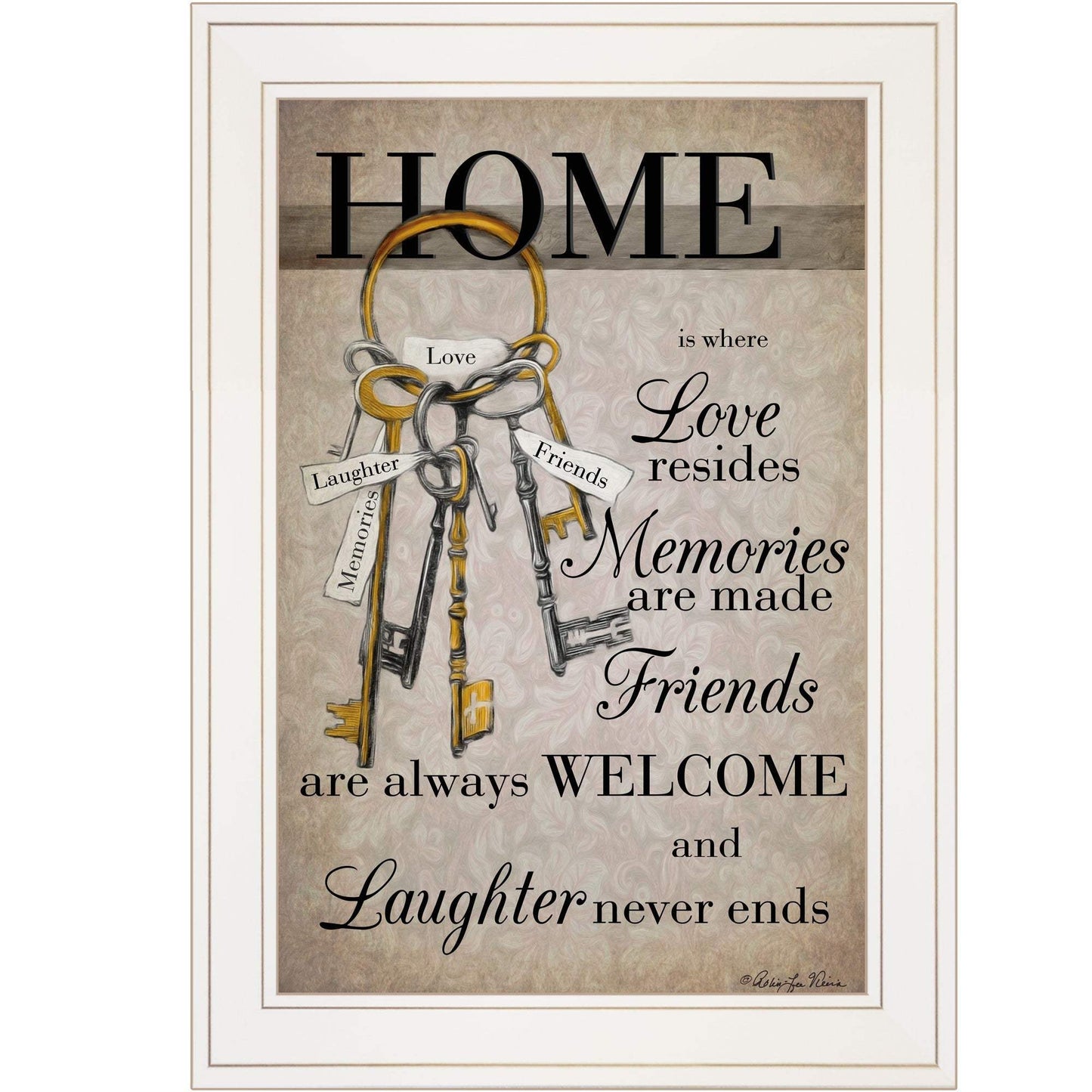 House Keys 1 White Framed Print Wall Art - Homeroots - Flyclothing LLC