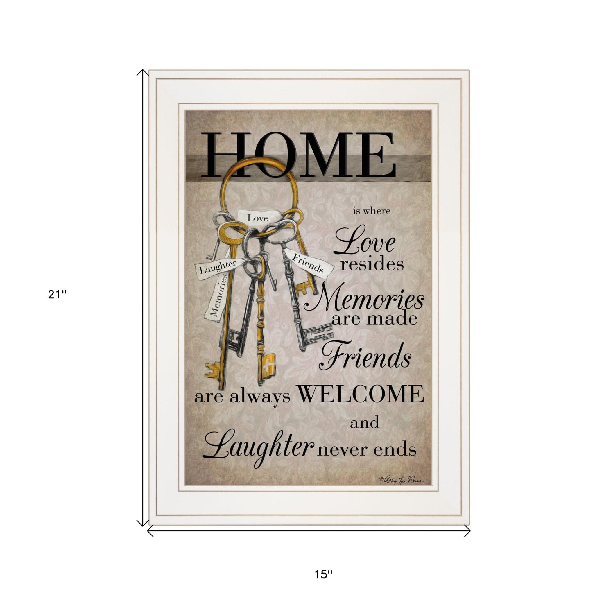 House Keys 1 White Framed Print Wall Art - Homeroots