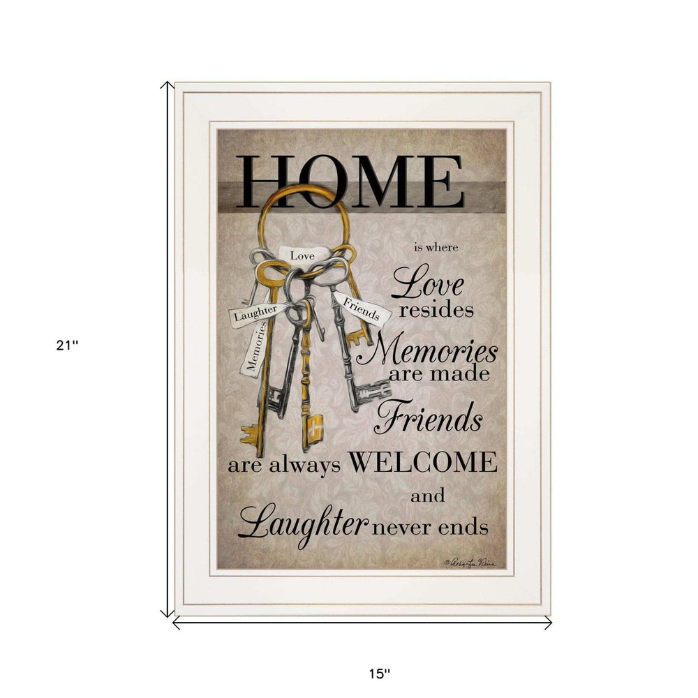 House Keys 1 White Framed Print Wall Art - Homeroots - Flyclothing LLC