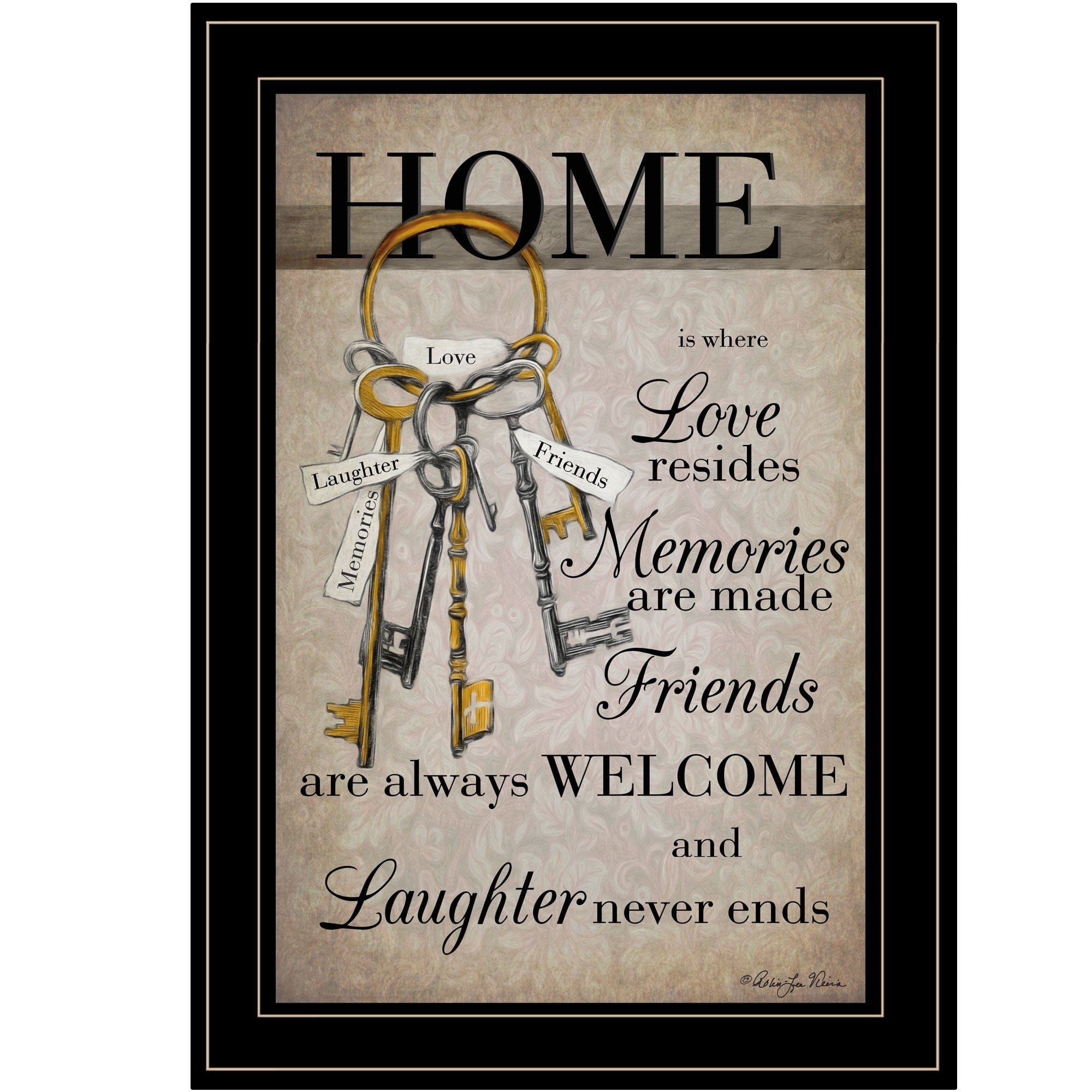 House Keys 2 Black Framed Print Wall Art - Homeroots