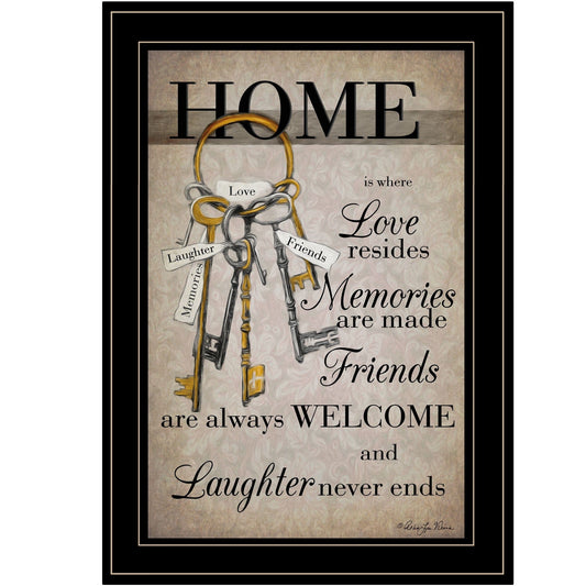 House Keys 2 Black Framed Print Wall Art - Homeroots