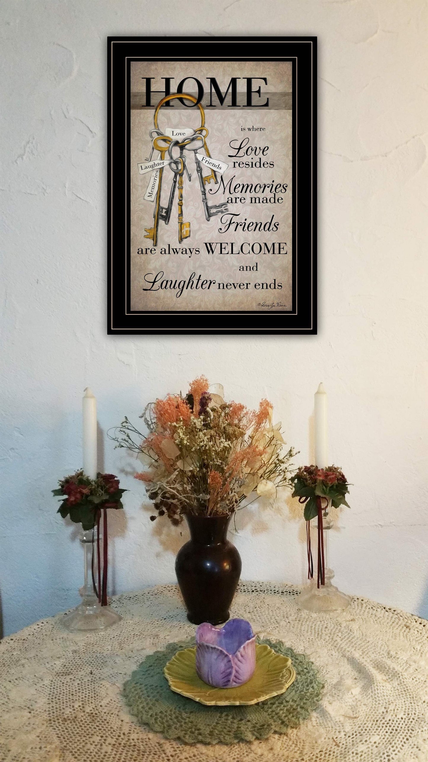 House Keys 2 Black Framed Print Wall Art - Homeroots - Flyclothing LLC