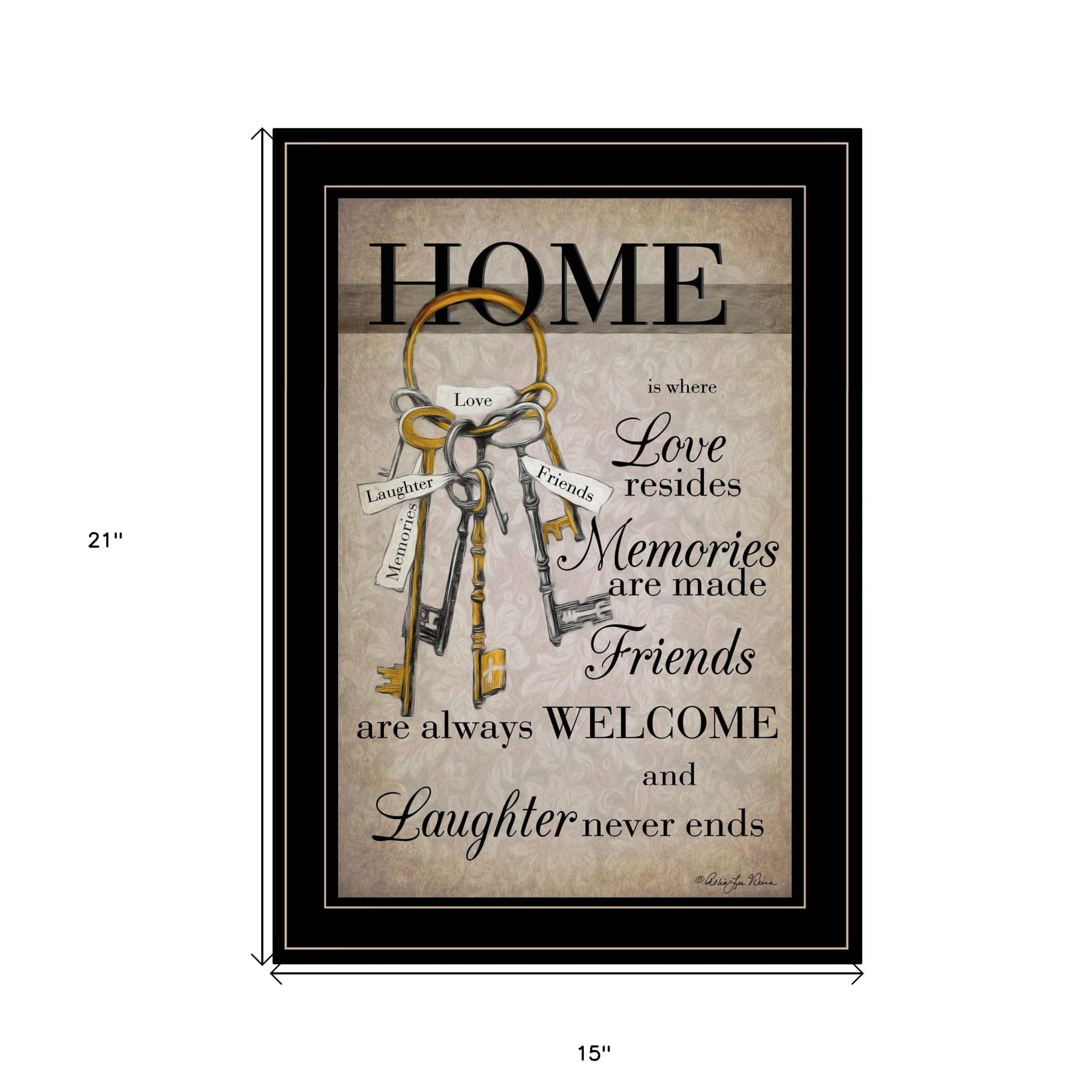 House Keys 2 Black Framed Print Wall Art - Homeroots
