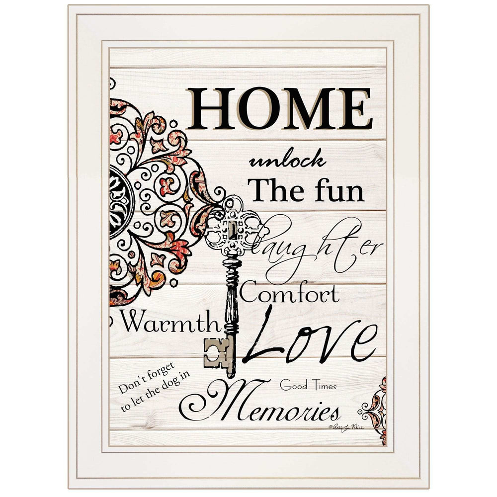 Home or Laughter 1 White Framed Print Wall Art - Homeroots - Flyclothing LLC