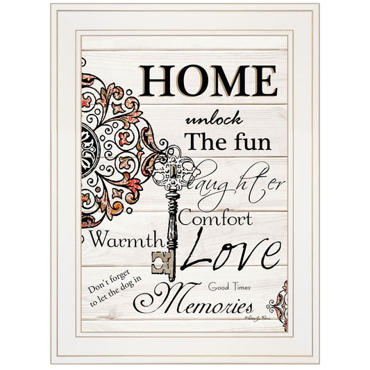 Home or Laughter 1 White Framed Print Wall Art - Homeroots