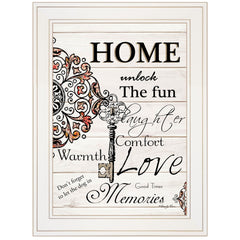 Home or Laughter 1 White Framed Print Wall Art - Homeroots