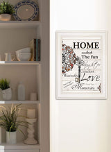 Home or Laughter 1 White Framed Print Wall Art - Homeroots - Flyclothing LLC