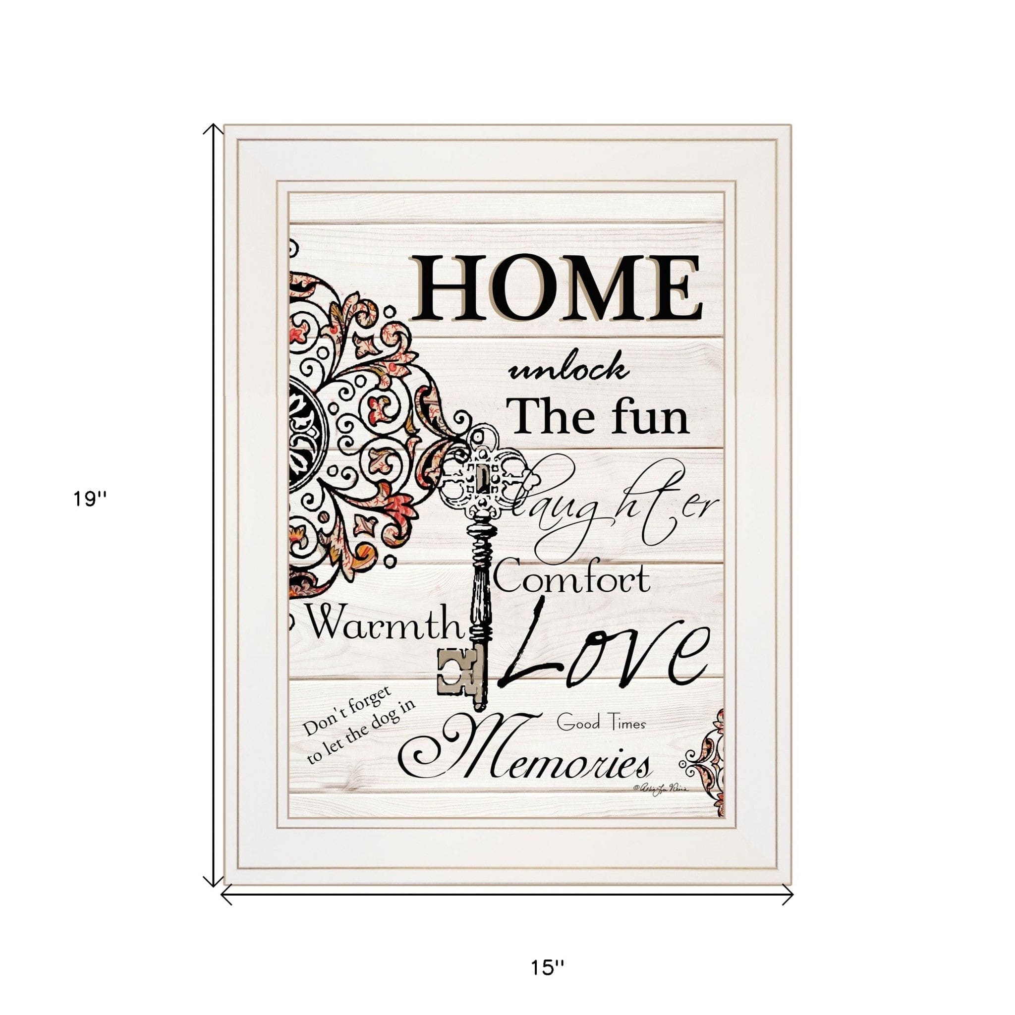 Home or Laughter 1 White Framed Print Wall Art - Homeroots