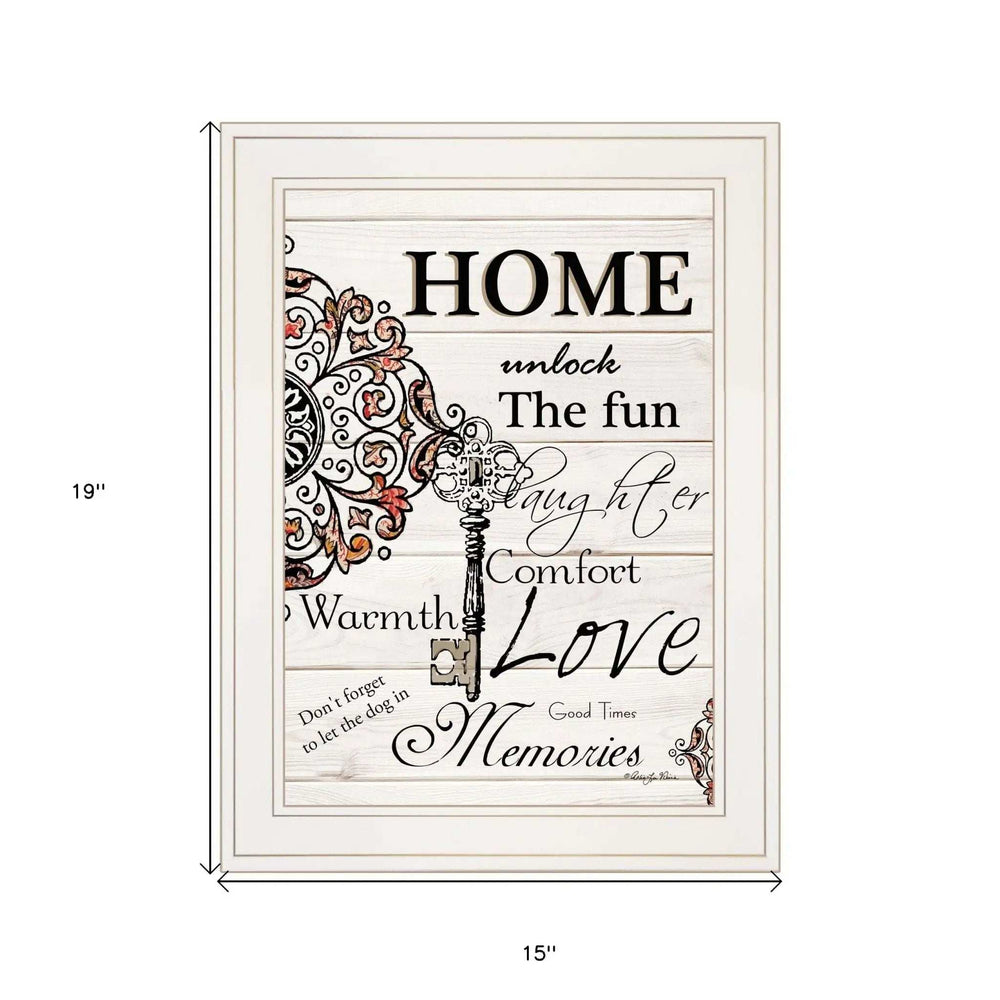 Home or Laughter 1 White Framed Print Wall Art - Homeroots - Flyclothing LLC