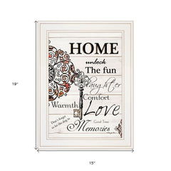 Home or Laughter 1 White Framed Print Wall Art - Homeroots
