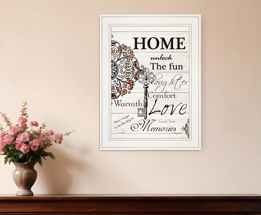Home or Laughter 1 White Framed Print Wall Art - Homeroots