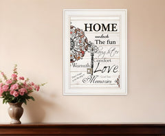 Home or Laughter 1 White Framed Print Wall Art - Homeroots