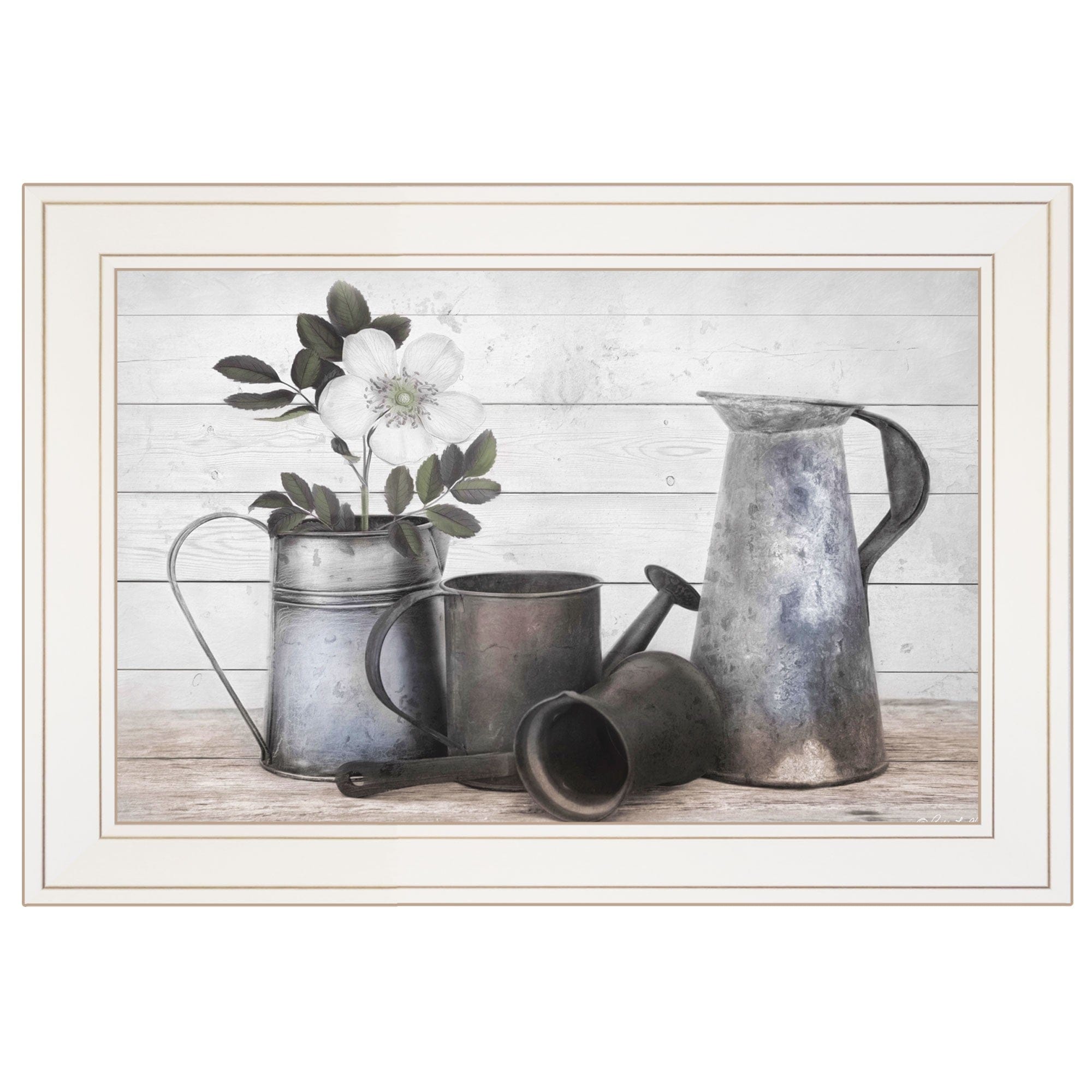 Floral Farmhouse II 1 White Framed Print Wall Art - Homeroots
