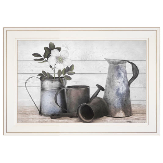 Floral Farmhouse II 1 White Framed Print Wall Art - Homeroots
