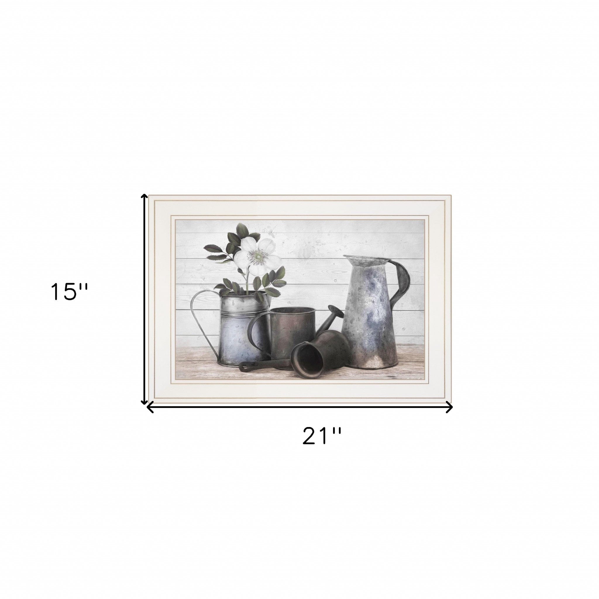 Floral Farmhouse II 1 White Framed Print Wall Art - Homeroots