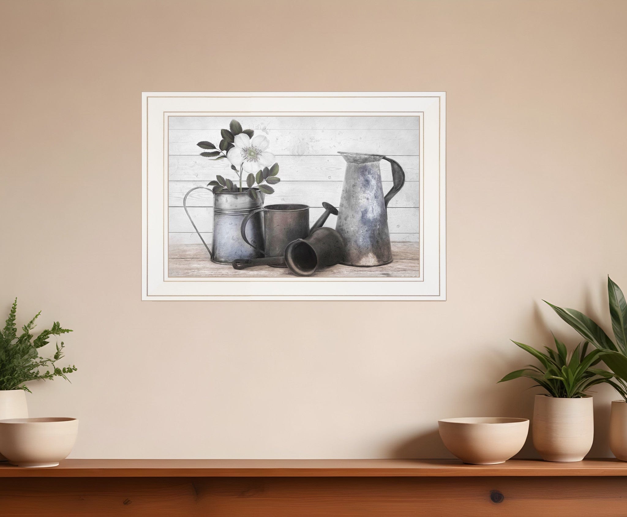 Floral Farmhouse II 1 White Framed Print Wall Art - Homeroots