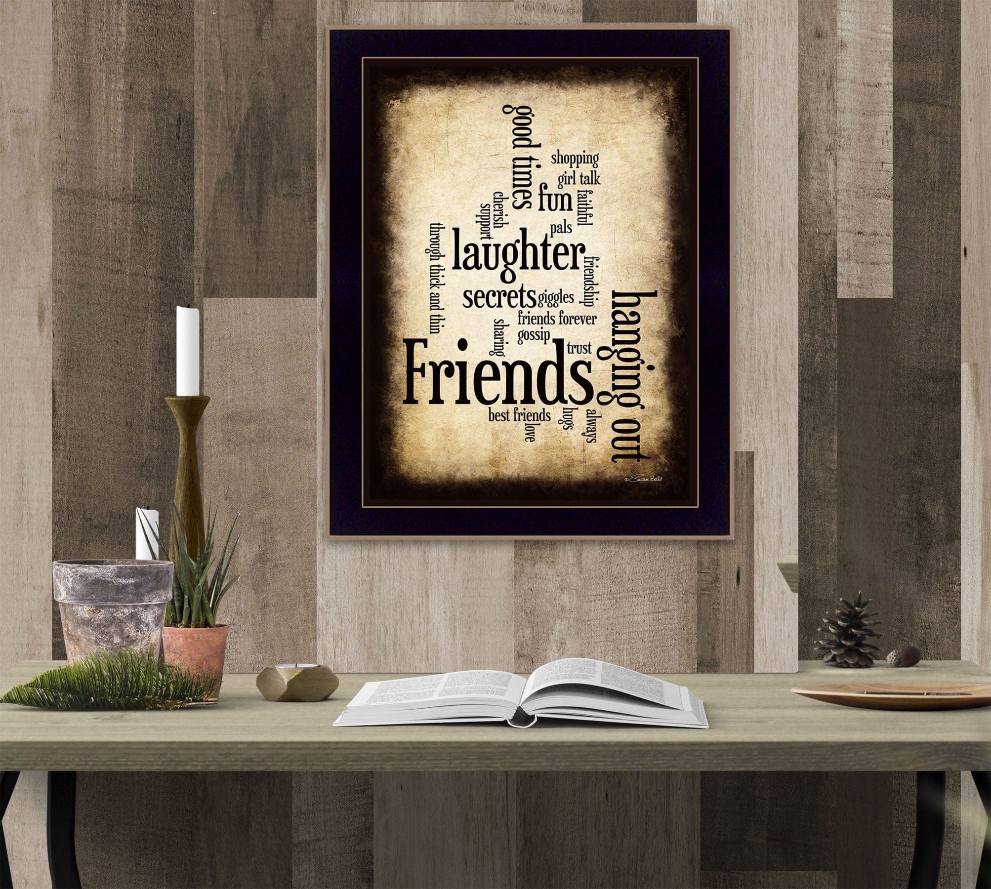 Friends 4 Black Framed Print Wall Art - Homeroots