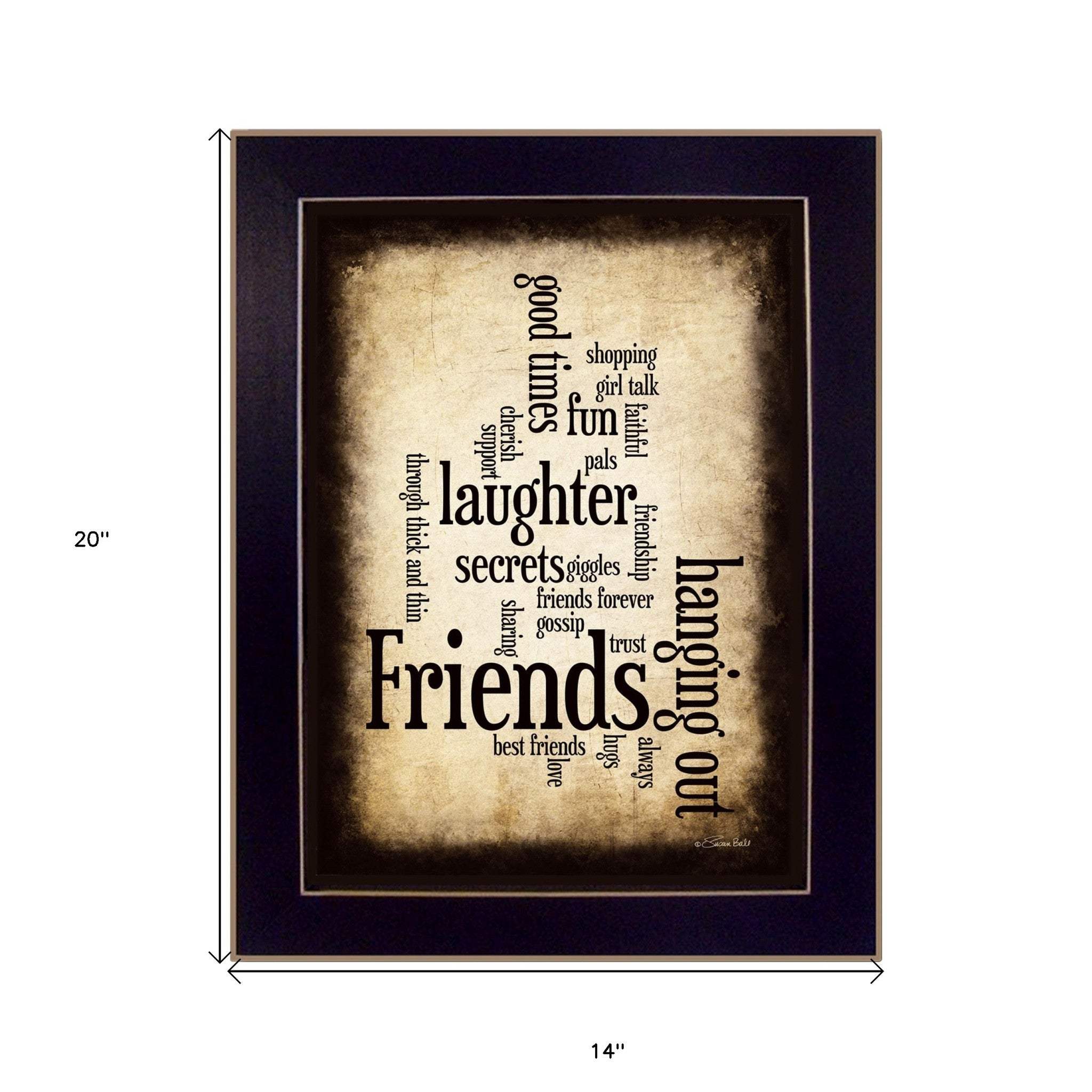 Friends 4 Black Framed Print Wall Art - Homeroots - Flyclothing LLC