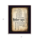 Mother Says 2 Black Framed Print Wall Art - Homeroots - Flyclothing LLC