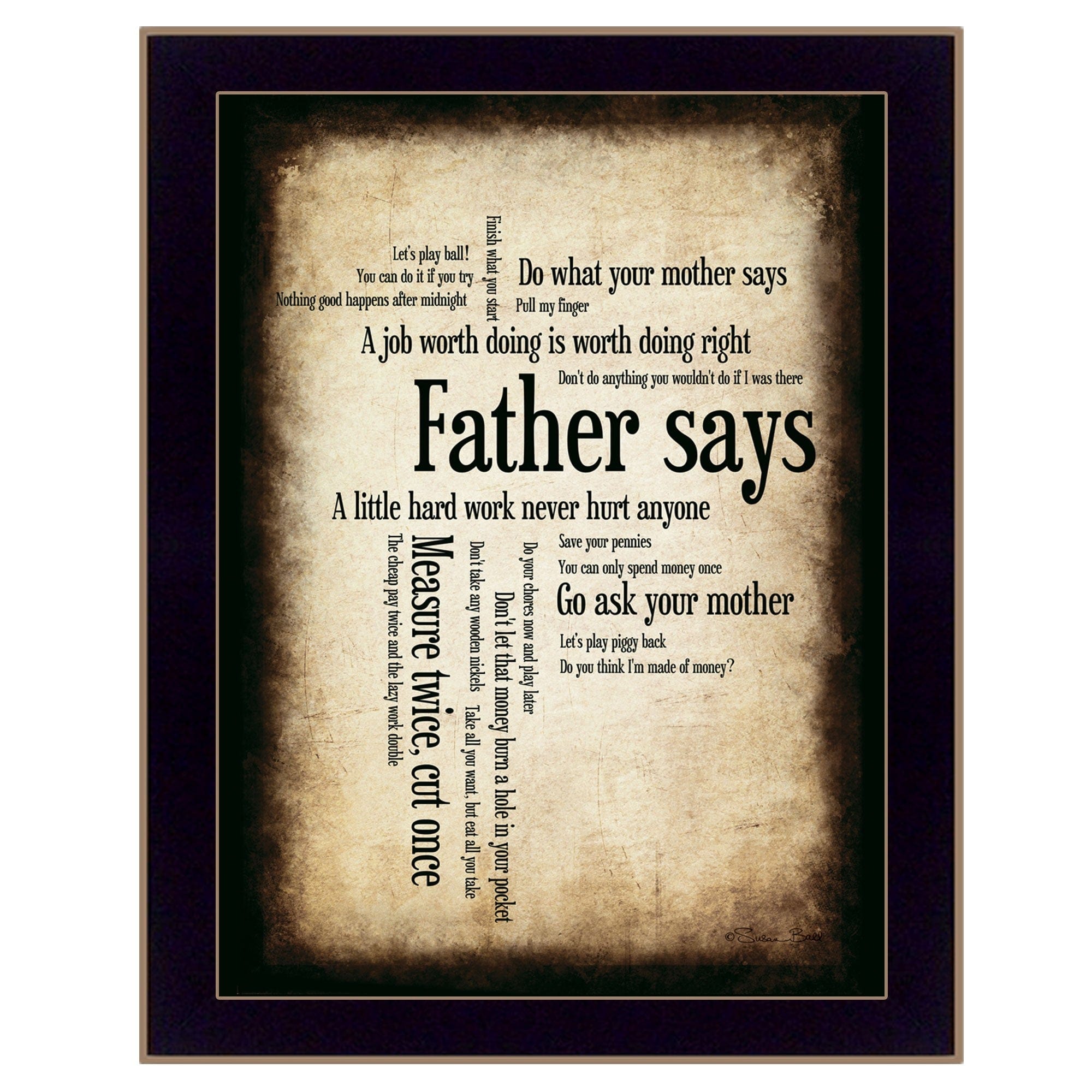 Father Says 2 Black Framed Print Wall Art - Homeroots