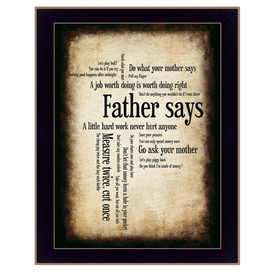 Father Says 2 Black Framed Print Wall Art - Homeroots