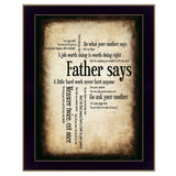 Father Says 2 Black Framed Print Wall Art - Homeroots