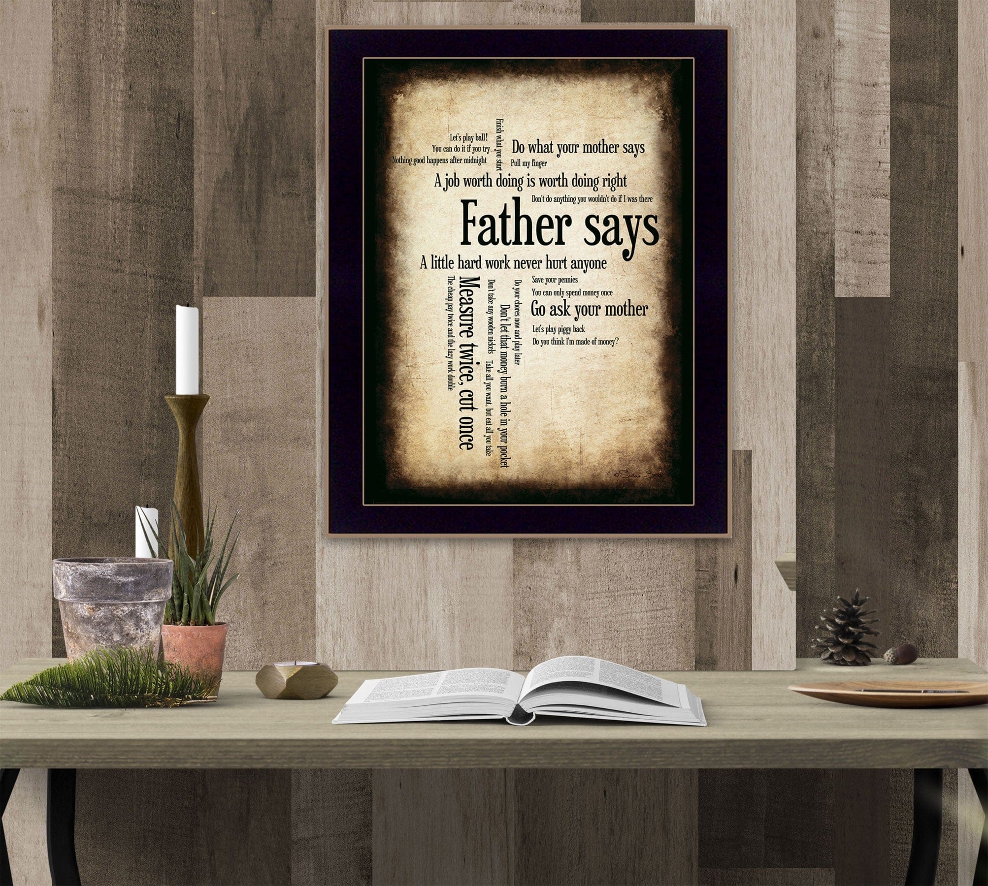 Father Says 2 Black Framed Print Wall Art - Homeroots