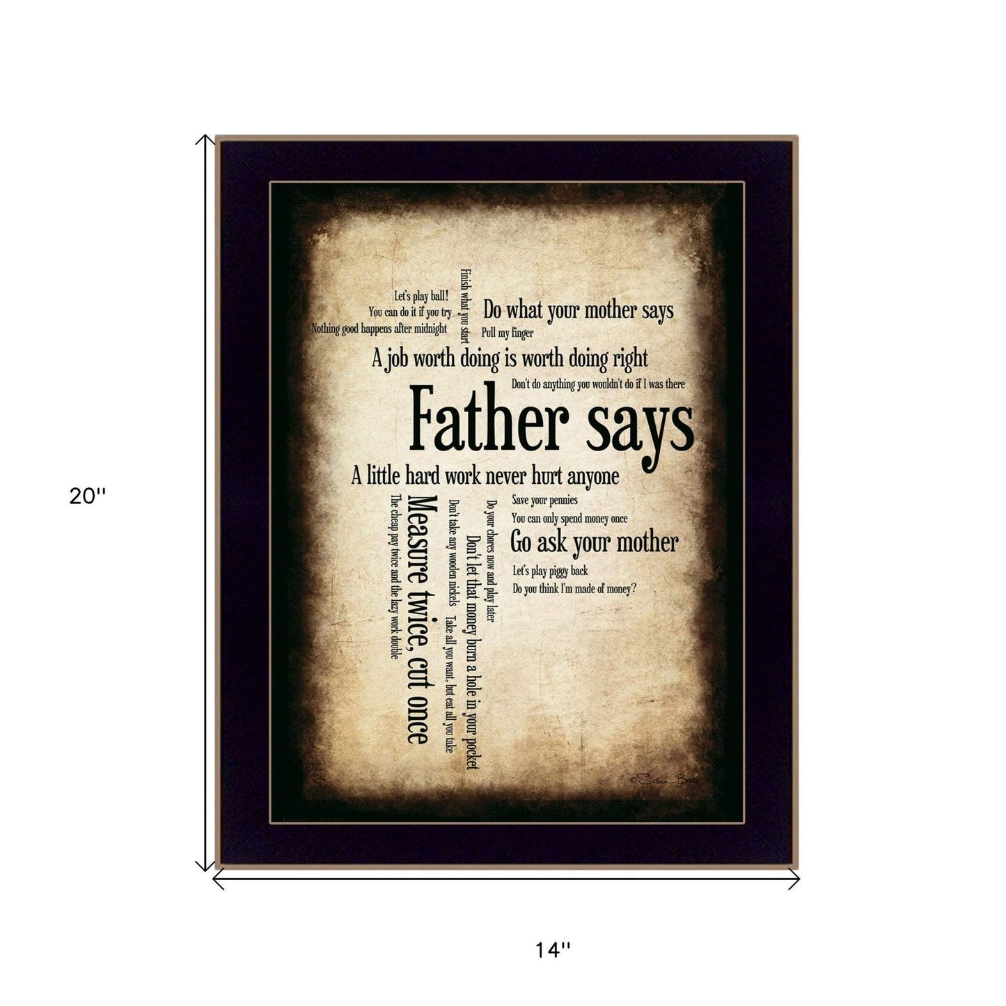 Father Says 2 Black Framed Print Wall Art - Homeroots - Flyclothing LLC
