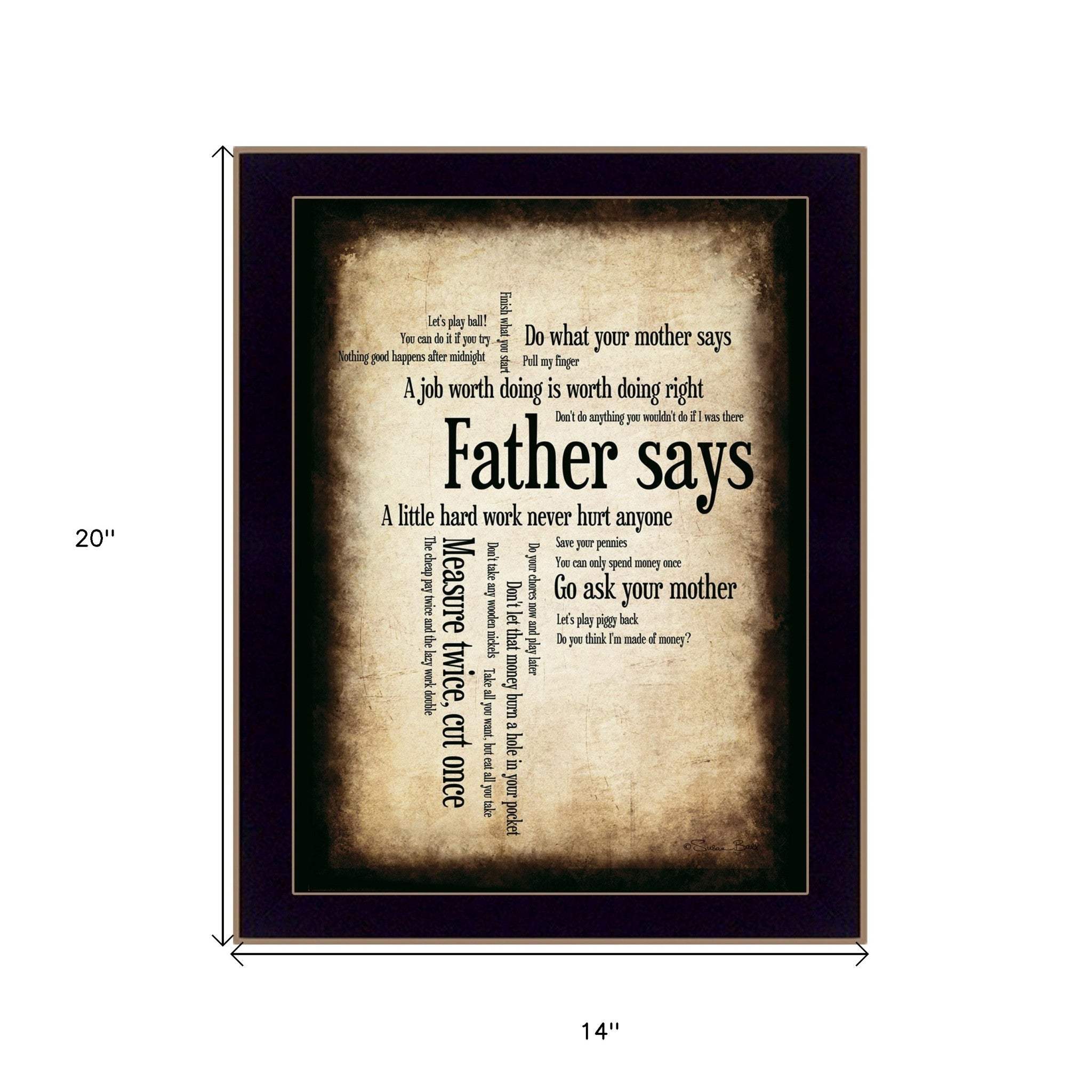 Father Says 2 Black Framed Print Wall Art - Homeroots - Flyclothing LLC