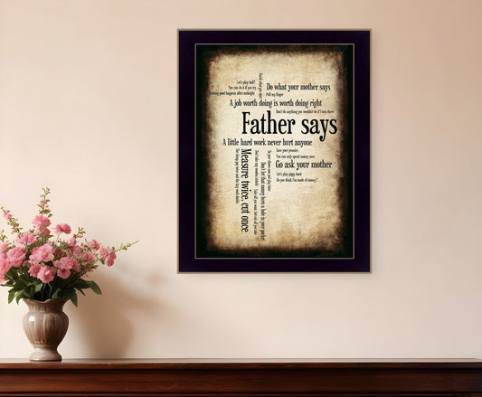 Father Says 2 Black Framed Print Wall Art - Homeroots