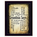 Grandma Says 2 Black Framed Print Wall Art - Homeroots