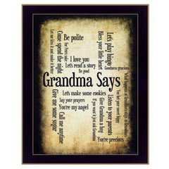 Grandma Says 2 Black Framed Print Wall Art - Homeroots