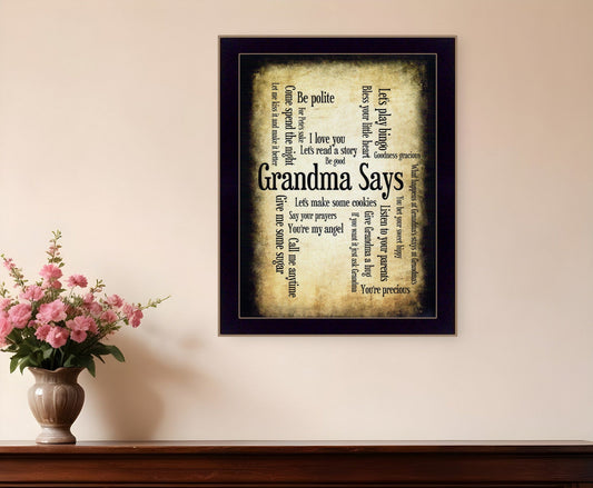 Grandma Says 2 Black Framed Print Wall Art - Homeroots