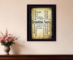 Grandma Says 2 Black Framed Print Wall Art - Homeroots